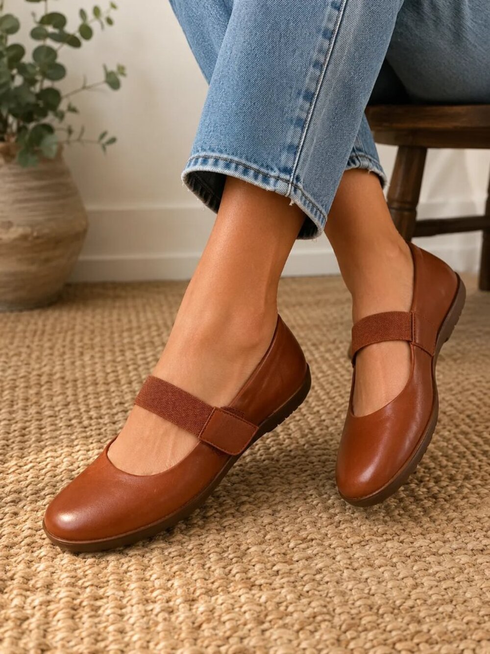 Børn Women Brown Aspen Leather Mary Jane Comfort Flats Shoes Size 10M Brand New